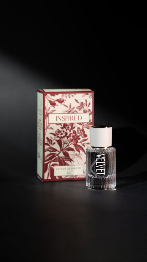 Luxury Inspired Velvet Women fragrance, bold aroma inspired by Good Girl, stylish packaging for women.